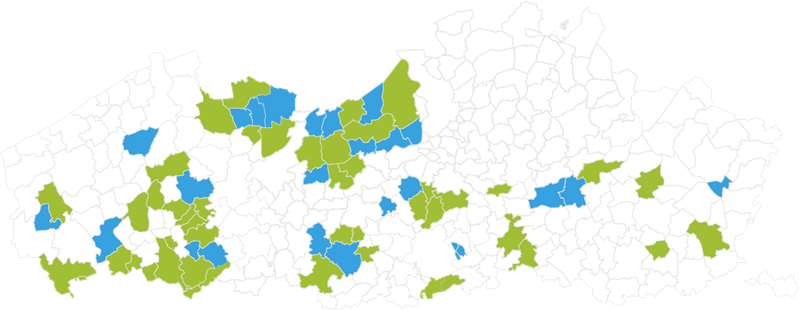 riopact vennoten gemeentes kaart
