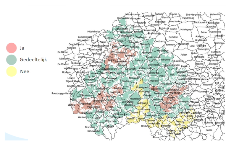 Kaart West-Vlaanderen