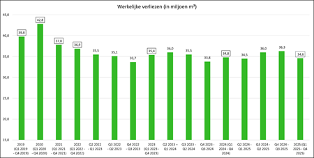 Grafiek werkelijke verliezen