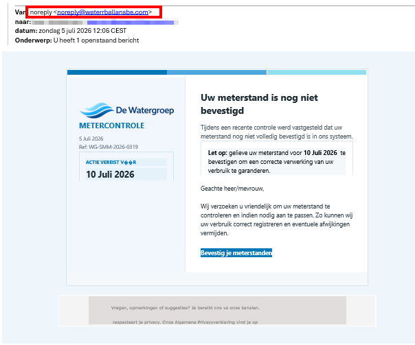 voorbeeld phishing e-mail juli