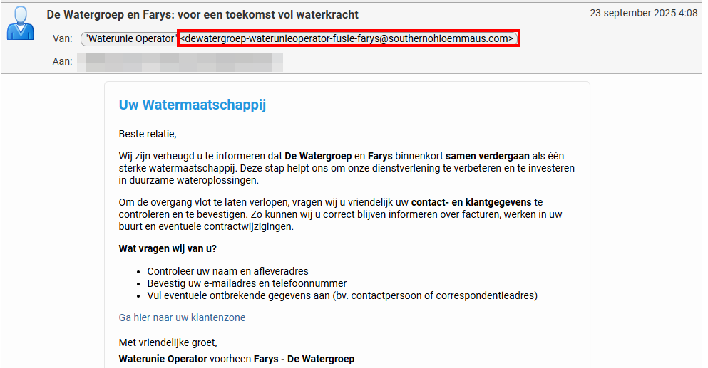 voorbeeld phishing