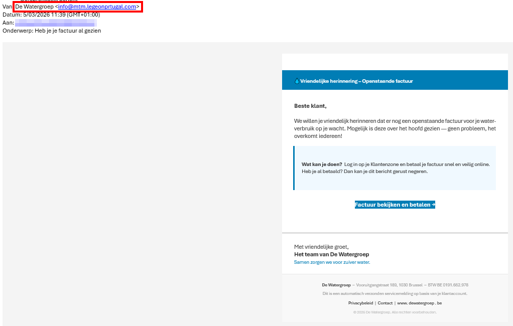 voorbeeld phishing e-mail